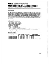 MSC23236C-60DS20 datasheet: 2,097,152-word x 36-bit DRAM module MSC23236C-60DS20