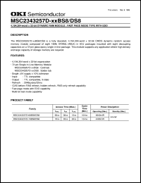 MSC2343257D-60DS8 datasheet: 4,194,304-word x 32-bit  dynamic RAM module MSC2343257D-60DS8