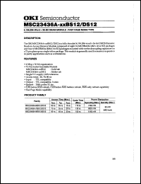 MSC23436A-80BS12 datasheet: 4,194,304-word x 36-bit DRAM module MSC23436A-80BS12