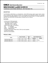 MSC23436C-70DS10 datasheet: 4,194,304-word x 36-bit  dynamicRAM module MSC23436C-70DS10