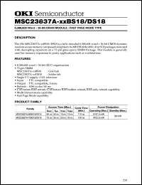 MSC23837A-60BS18 datasheet: 8,388,608-word x 36-bit dynamic RAM module MSC23837A-60BS18