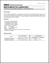 MSC23B2321D-70DS4 datasheet: 2,097,152-word x 32-bit dynamic RAM module MSC23B2321D-70DS4