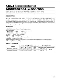 MSC23B236A-60BS8 datasheet: 2,097,152-word x 36-bit DRAM module MSC23B236A-60BS8