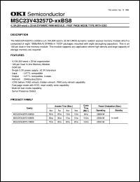 MSC23V43257D-50BS8 datasheet: 4,194,304-word x 32-bit dynamic RAM module MSC23V43257D-50BS8