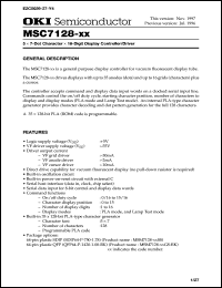 MSC7128-xxSS datasheet: 5x7-dot character x 16-digit display controller/driver MSC7128-xxSS