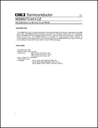 MSM27C401CZ datasheet: 524,288-word x 8-bit one time PROM MSM27C401CZ