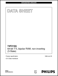 N74F219AN datasheet: 64-bit TTL bipolar RAM, non-inverting (3-State) N74F219AN