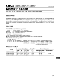 MSM5116400B-70TS-K datasheet: 4,194,304-word x 4-bit dynamic RAM MSM5116400B-70TS-K