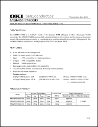 MSM5117400D-60SJ datasheet: 4,194,304-word x 4-bit dynamic RAM MSM5117400D-60SJ