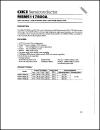 MSM5117800A-80JS datasheet: 2,097,152-word x 8-bit dynamic RAM MSM5117800A-80JS