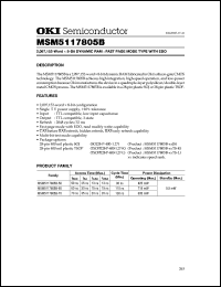 MSM5117805B-60TS-K datasheet: 2,097,152-word x 8-bit dynamic RAM MSM5117805B-60TS-K