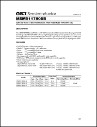 MSM5117805B-70TS-K datasheet: 2,097,152-word x 8-bit dynamic RAM MSM5117805B-70TS-K