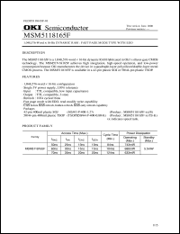 MSM5118165F-60JS datasheet: 1,048,576-word x 16-bit dynamic RAM MSM5118165F-60JS