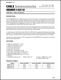 MSM514212-50ZS datasheet: 5,048-word x 8-bit line memory MSM514212-50ZS