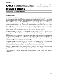 MSM514221B-60ZS datasheet: 262,263-word x 4-bit field memory MSM514221B-60ZS