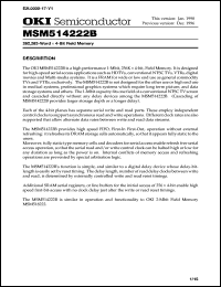 MSM514222B-30RS datasheet: 262,263-word x 4-bit field memory MSM514222B-30RS