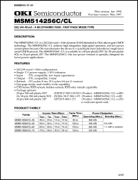 MSM514256C-45RS datasheet: 262,144-word x 4-bit dynamic RAM MSM514256C-45RS