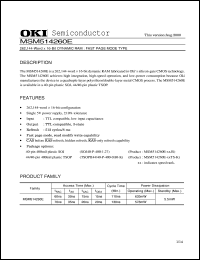 MSM514260E-60TS-K datasheet: 262,144-word x 16-bit dynamic RAM MSM514260E-60TS-K