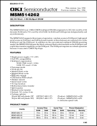 MSM514262-10JS datasheet: 262,144-word x 4-bit Multiport DRAM MSM514262-10JS