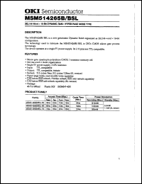 MSM514265B-50 datasheet: 262,144-word x 16-bit dynamic RAM MSM514265B-50