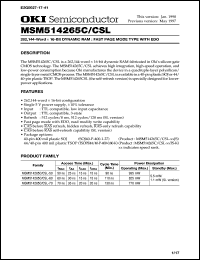 MSM514265C-50TS-K datasheet: 262,144-word x 16-bit dynamic RAM MSM514265C-50TS-K