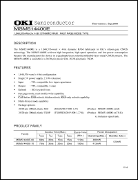 MSM514400E-60SJ datasheet: 1,048,576-word x 4-bit dynamic RAM MSM514400E-60SJ