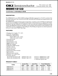 MSM518122-10JS datasheet: 131,072-word x 8-bit multiport DRAM MSM518122-10JS