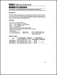 MSM51V16805A-80TS-K datasheet: 2,097,152-word x 8-bit dynamic RAM MSM51V16805A-80TS-K