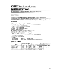 MSM51V17100-70TS-L datasheet: 16,777,216-word x 1-bit dynamic RAM MSM51V17100-70TS-L