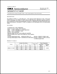 MSM51V17405F-50SJ datasheet: 4,194,304-word x 4-bit dynamic RAM MSM51V17405F-50SJ