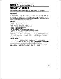 MSM51V17805A-70JS datasheet: 2,097,152-word x 8-bit dynamic RAM MSM51V17805A-70JS