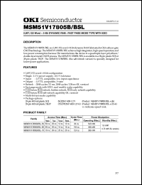 MSM51V17805B-50JS datasheet: 2,097,152-word x 8-bit dynamic RAM MSM51V17805B-50JS