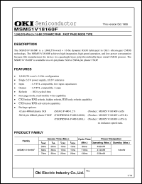 MSM51V18160F-50TS-K datasheet: 1,048,576-word x 16-bit dynamic RAM MSM51V18160F-50TS-K