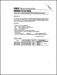 MSM51V18165A-60TS-K datasheet: 1,048,576-word x 16-bit dynamic RAM MSM51V18165A-60TS-K