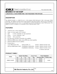 MSM51V18165F-60JS datasheet: 1,048,576-word x 16-bit dynamic RAM MSM51V18165F-60JS