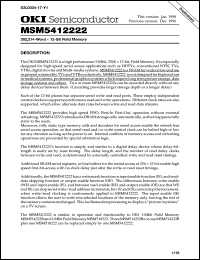 MSM5412222-30TS-K datasheet: 262,214-word x 12-bit field memory MSM5412222-30TS-K