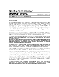 MSM5412222A-25TS-K datasheet: 262,214-word x 12-bit field memory MSM5412222A-25TS-K