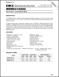 MSM5416282-50GS-K datasheet: 262,144-word x 16-bit multiport DRAM MSM5416282-50GS-K