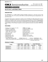 MSM548262-60TS-K datasheet: 262,144-word x 8-bit multiport DRAM MSM548262-60TS-K