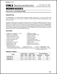 MSM548263-80JS datasheet: 262,144-word x 8-bit multiport DRAM MSM548263-80JS