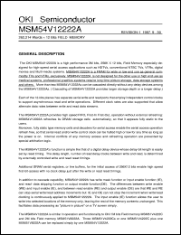 MSM54V12222A-30JS datasheet: 262,214-words x 8-bits field memory MSM54V12222A-30JS