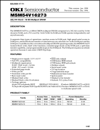 MSM54V16273-60GS-K datasheet: 262,144-word x 16-bit multiport DRAM MSM54V16273-60GS-K