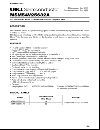 MSM54V25632A-12AGBK4 datasheet: 131,072-word x 32-bit x 2-bank synchronous graphics RAM MSM54V25632A-12AGBK4