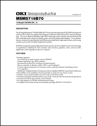 MSM5718B70-50GS-K datasheet: 18-Megabit RDRAM (2Mx9) MSM5718B70-50GS-K