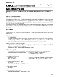 MSM63P238-xxxGS-BK datasheet: 4-bit microcontroller with built-in 16K word PROM,POCSAG decoder, and melody circuit MSM63P238-xxxGS-BK