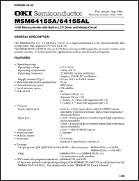 MSM64155A-xxxGS-BK datasheet: 4-bit microcontroller with built-in LCD driver and melody circuit MSM64155A-xxxGS-BK