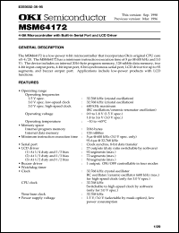 MSM64172-xxxGS-2K datasheet: 4-bit microcontroller with built-in serial port and LCD driver MSM64172-xxxGS-2K