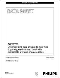 I74F50729D datasheet: Synchronizing dual D-type flip-flop with edge-triggered set and reset with metastable immune characteristics I74F50729D