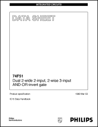 N74F51N datasheet: Dual 2-wide 2-input, 2-wise 3-input AND-OR-invert gate N74F51N