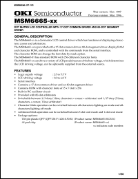 MSM6665-xx datasheet: Dot matrix LCD controller with 17-dot common driver and 80-dot segment driver MSM6665-xx